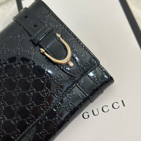 Black Patent Leather Long Wallet